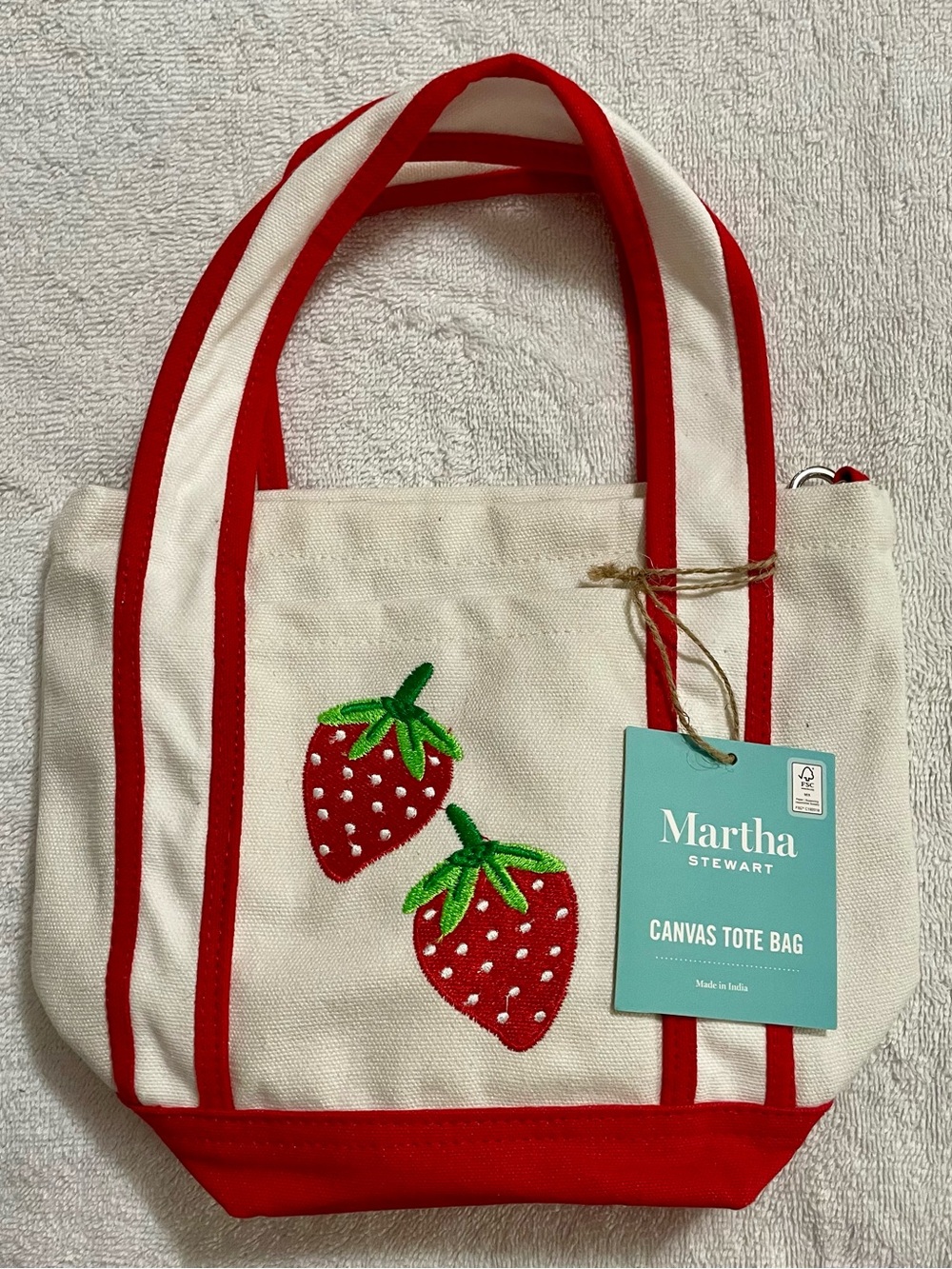 Martha Stewart Canvas Strawberry Tote